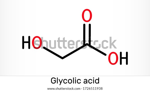 グリコール酸 ヒドロ酢酸またはヒドロキシ酢酸 C2h4o3分子 A ヒドロキシ酸 Ahaである 骨格化学式 イラスト のイラスト素材