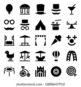 Glyph Icons For Carnival Festival.