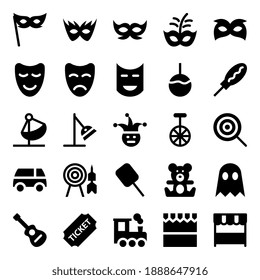 Glyph Icons For Carnival Festival.