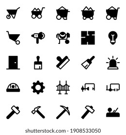 Glyph Icons For Construction Transport.