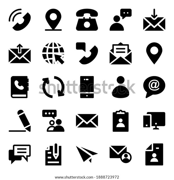Glyph icons for contact\
us.