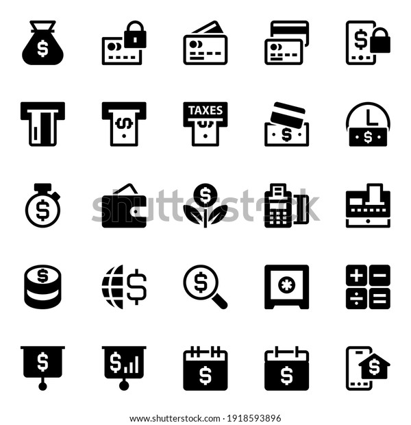 Glyph icons for finance\
and payments.
