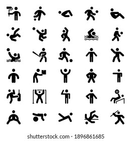 Glyph icons for pictograms, people.