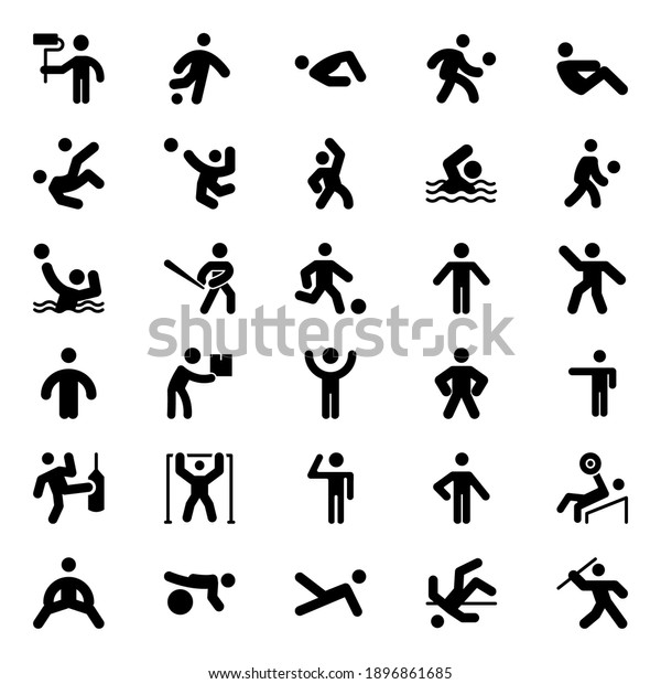 Glyph icons for pictograms,\
people.