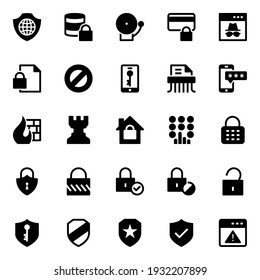 Glyph icons for security lock.