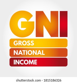 GNI - Gross National Income Acronym, Business Concept Background