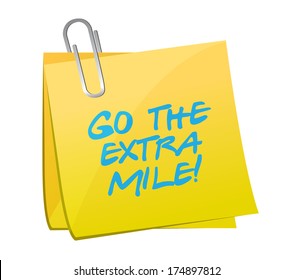 Go The Extra Mile Post Illustration Design Over A White Background