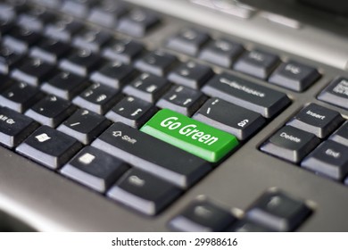 Go Green  Button On Keyboard