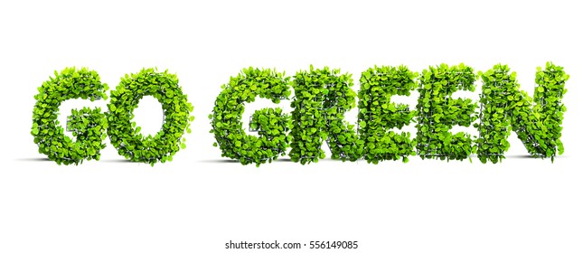 Go Green Concept 3D Illustration
