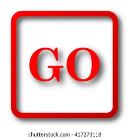 GO icon. Internet button on white background.