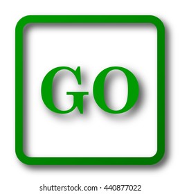 GO icon. Internet button on white background.