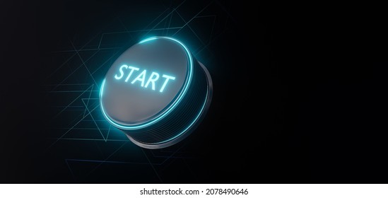 Go Start Button 3D Rendering 