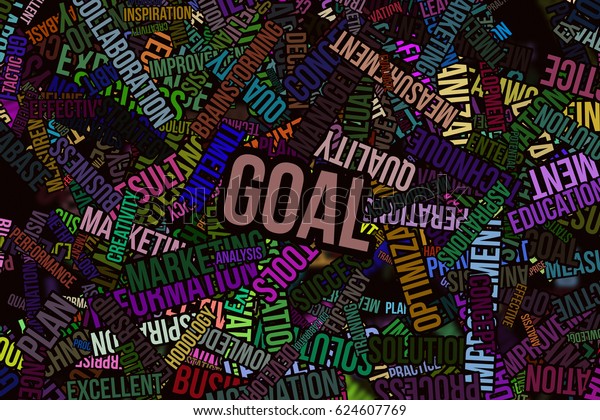 Goal Business Word Cloud Design Wallpaper Stock Illustration