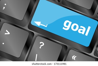Goal button on computer keyboard keys - business concept