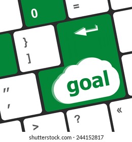 Goal button on computer keyboard - business concept