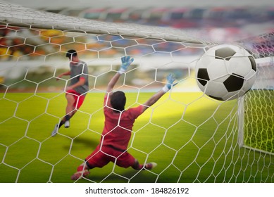 Goal highlight , shooting shot and Goalkeeper catches the ball - Powered by Shutterstock