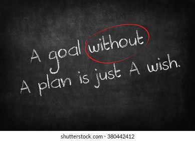 a goal without a plan is just a wish words on Blackboard