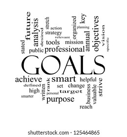 Goals Word Cloud Concept Black White Stock Illustration 125464865 ...