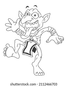 Goblin Black White Cartoon Illustration Design Stock Illustration ...