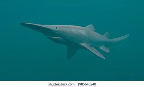 Goblin Shark, Deep Sea, 3D Rendering