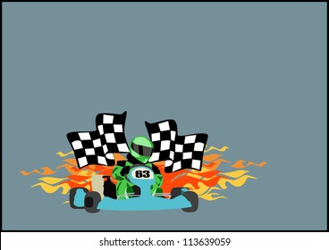  Gocart Race Motor Sport Poster Background With Space