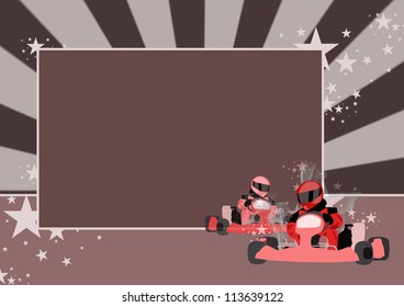  Gocart Race Motor Sport Poster Background With Space