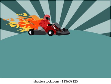  Gocart Race Motor Sport Poster Background With Space