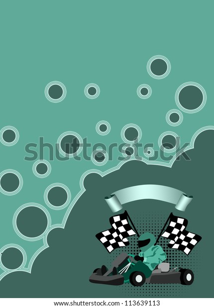 
Gocart race motor sport poster background with
space