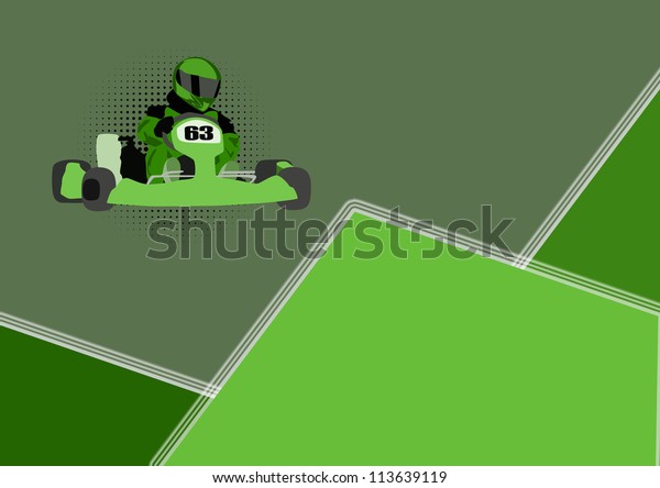 \
Gocart race motor sport poster background with\
space