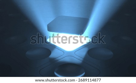 God lights microchip processor CPU GPU black bg 3d render