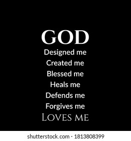 God Loves Me Biblical Phrase Motivational Stock Illustration 1813808399 ...