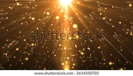 God rays falling particles moving sunlight lens flare magical fantasy 3d bg. Vintage overlay asset shining fx. Entrance to heaven, paradise gates opening effect. Underwater bubbles moving bg.