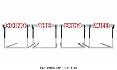 Going The Extra Mile Hurdles Further Jumping More Distance 3d Illustration