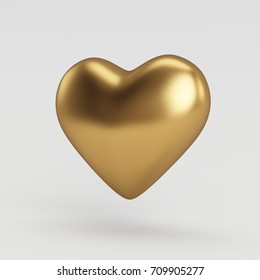 Gold 3D Render Heart Illustration