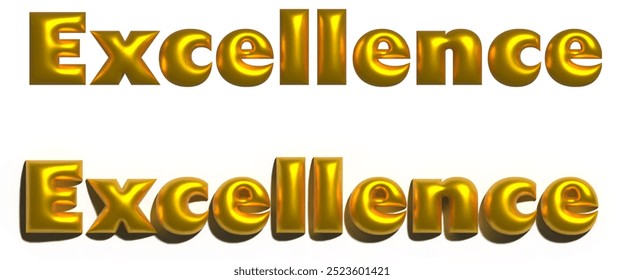 Gold 3D text Excellence with and without shadow. Suitable for awards, certificates, and professional events. - Powered by Shutterstock