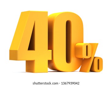 Gold 40 Percent off 3d Sign on White Background, Special Offer 40% Discount Tag, Sale Up to 40 Percent Off,big offer, Sale, Special Offer Label, Sticker, Tag, Banner, Advertising, offer Icon 