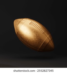 Gold American football isolated over black background. 3D rendering. - Powered by Shutterstock