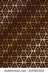 Gold Background Penrose Triangle Pattern