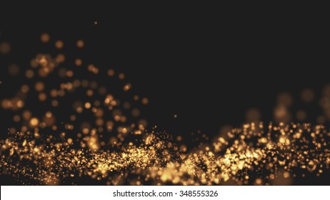 Gold background Wave motion Beautiful and elegant Top with space for text properly.

