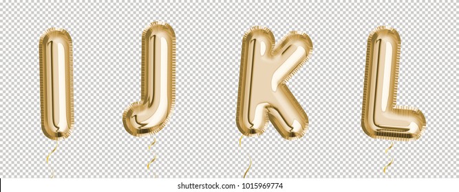 Gold balloon set I, J, K, L made of realistic 3d rendering air balloon. Collection of balloon alphabet with Clipping path ready to use for your unique decoration with several concept ideas. - Powered by Shutterstock