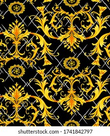 Gold Baroque Pattern Trendy Design White Stock Illustration 1741842797 ...