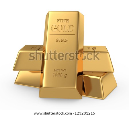 Gold bars 3d concept