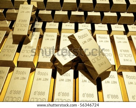 A lot of gold bars