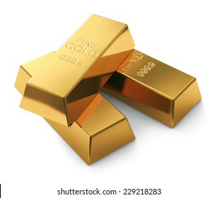 Gold Bars Isolated On White Stock Illustration 229218283 | Shutterstock