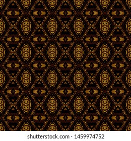 Gold Batik Background Ethnic Texture Abstract Stock Illustration ...