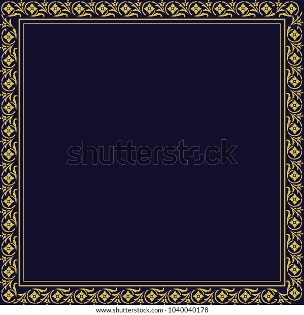 Gold beautiful
decorative vintage frame for your design. Making menus,
certificates, salons and boutiques. Gold frame on a dark
background. Space for your
text.