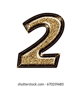 Gold Black Glitter Number Two 2 Stock Illustration 670259683 | Shutterstock