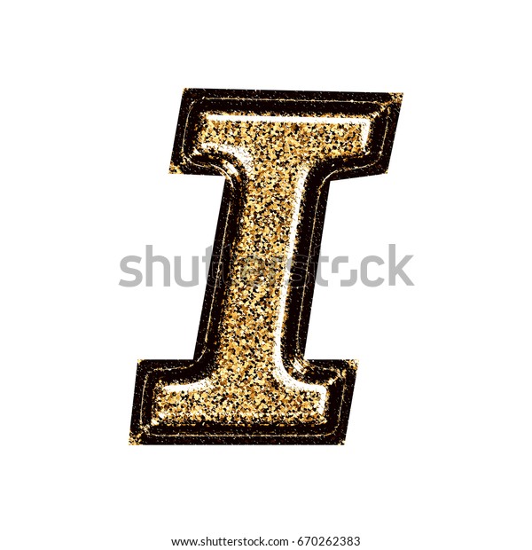 Gold Black Glitter Uppercase Capital Letter Stock Illustration 670262383