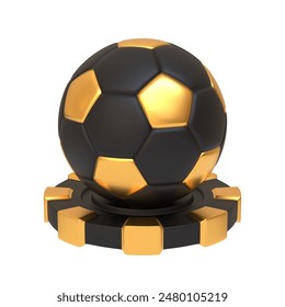 Gold and black soccer ball positioned on a poker chip with a white background, blending sports and casino themes. 3D render illustration - Powered by Shutterstock