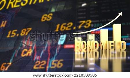 gold bond yield text and chart on Japan business background 3d rendering